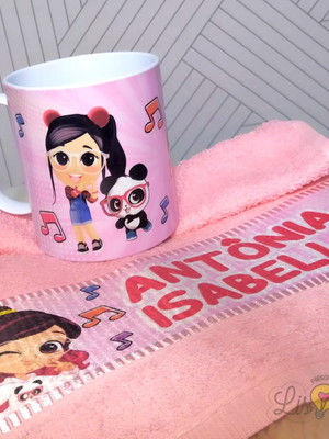 Kit caneca e toalhinha personalizada luluca