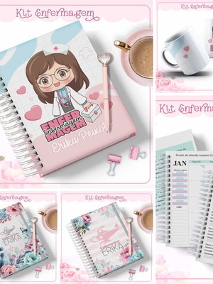 2024 -enfermagem arte digital kit planner encadernação 1511