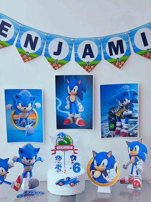 Kit festa só um bolinho sonic - decoração de aniversário