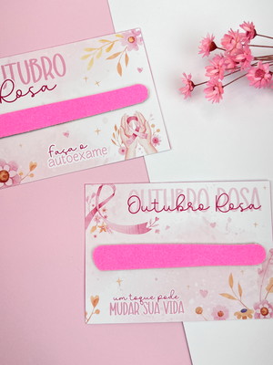 Card com mini lixa- outubro rosa