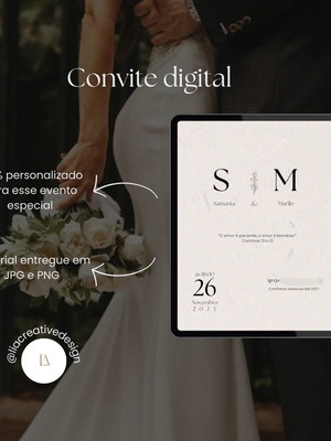 Convite digital casamento 100% personalizado