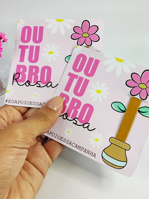 Card com mini lixa- outubro rosa