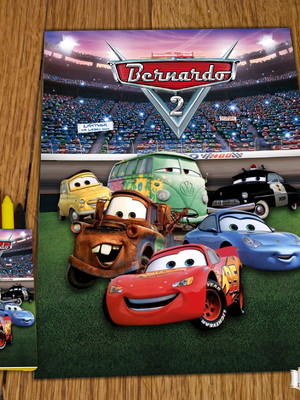 Revista de colorir com giz carros