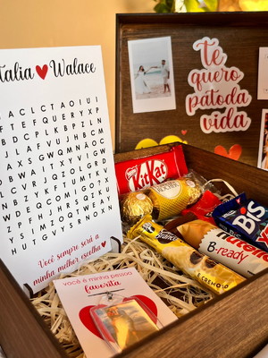 Caixa de pedido de namoro ou casamento com bombom