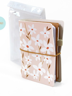 Mini planner permanente pink plum lily + adesivos 2024