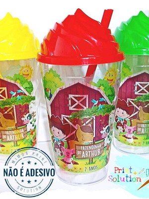 Copo chantilly 500 ml personalizado- fazendinha