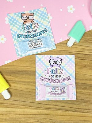 Card com balinha tema dia dos professores