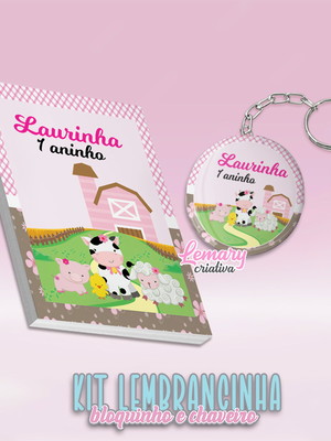 Bloquinho com chaveiro fazendinha mod.0001