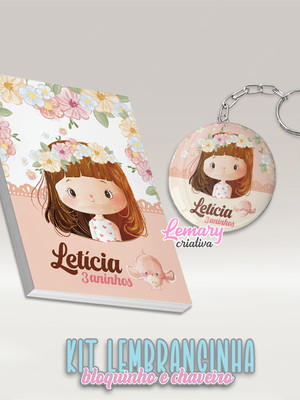 Bloquinho com chaveiro menininha mod.0001