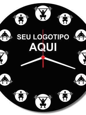 Relogio parede academia personalizado com logotipo logomarca
