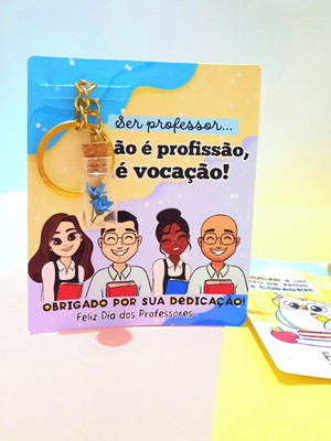 Card com chaveirinho- dia dos professores