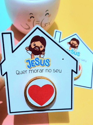 Card com moedinha de chocolate ao leite- mimo