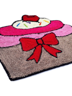 Tapete de porta para cozinha cupcake marrom frufru 01 peça