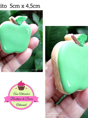 Biscoitos decorados maçã verde