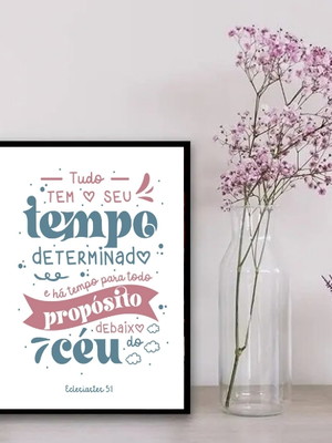 Quadro há tempo para todo propósito-a4 com vidro