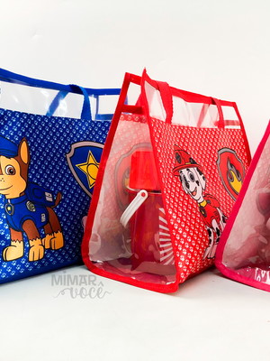 25 kit bolsa de praia + balde de praia - patrulha canina
