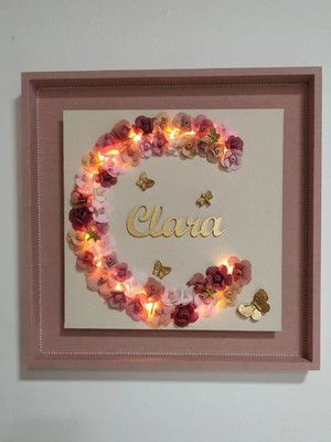 Quadro floral com led