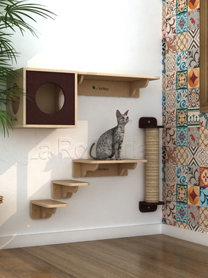 (siamês) playground para gatos com 6 itens, linha ecológica
