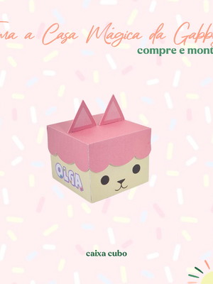 Caixa cubo a casa mágica da gabby
