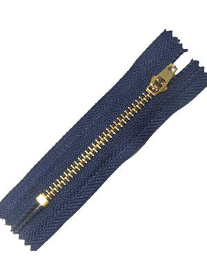 Zíper metal 15cm marinho 10 unidades fecho ecler jeans
