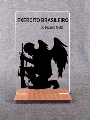 Placa de acrílico exército brasileiro com nome 10x15cm