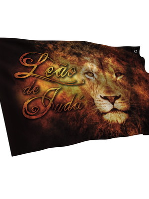Bandeira rei jesus leão da tribo de judá 100x70cm