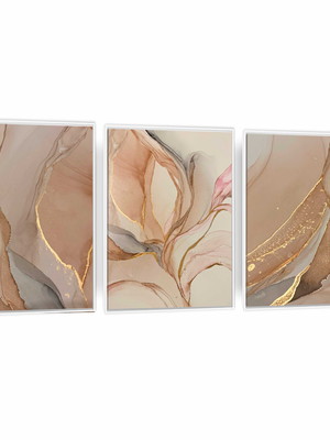 Quadro canvas trio mix dourado - 120x80cm cada