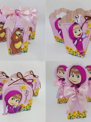 Kit festa personalizados marsha e o urso (40 peças )