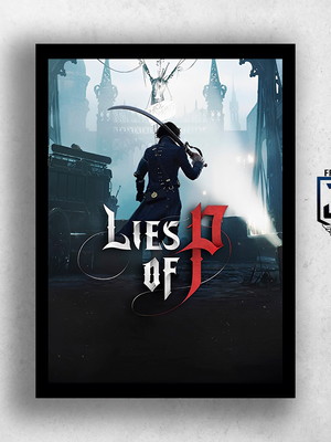 Quadro decorativo game lies of p rpg com moldura a3