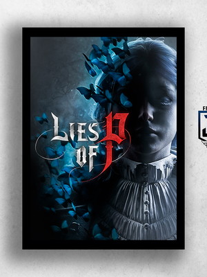 Quadro decorativo game lies of p rpg com moldura a3