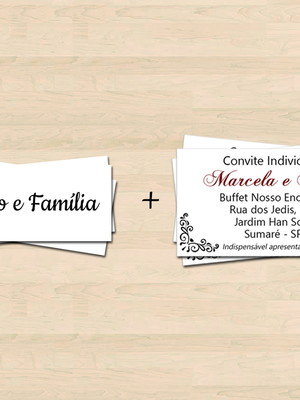 Convite, individual e tag com nome do convidado