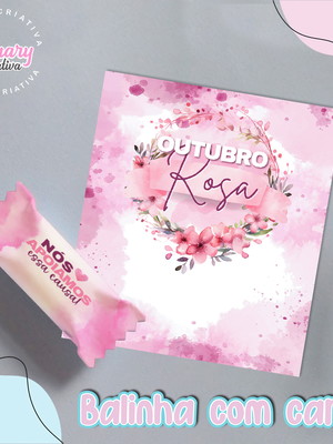 Bala personalizada com card outubro rosa mod.0010