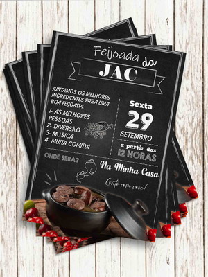 Convite impresso (10x15) - feijoada