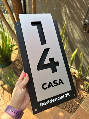 Número para casa acm com acm - 2 dígitos 20x40