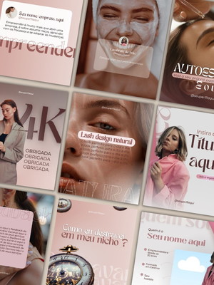 Pack estética- 100 templates editáveis
