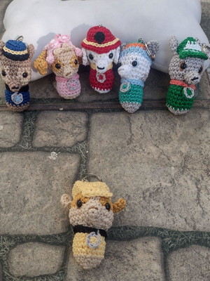 Chaveiro patrulha canina em amigurumi