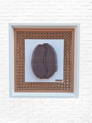 Quadro decorativo grão de café 3d