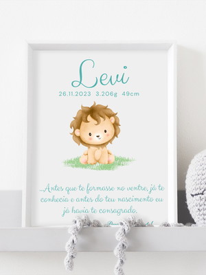 Quadro infantil nome com medidas