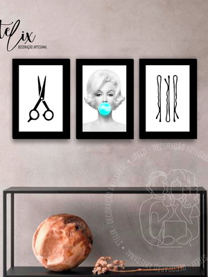Kit salão de beleza - 3 placas decorativas