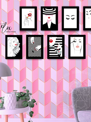 Kit 8 placas decorativas - salão de beleza