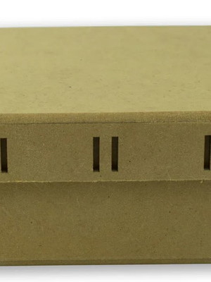 Caixa passa fita de madeira crua mdf - tamanho: 20 x 08 cm