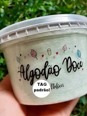 Algodão doce no pote/ caixa com 105 unidades.