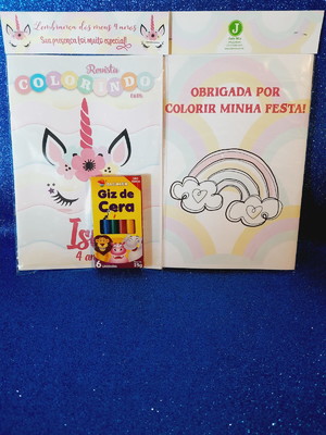 Kit colorir com giz unicórnio