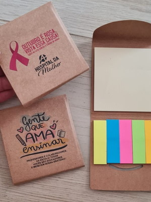 Mini bloco de anotação com post it personalizado