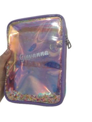 Estojo escolar 24 lápis holográfico cristal