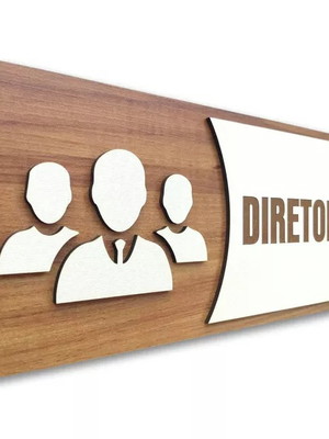 Placa de sinalização |diretoria - mdf 30x13cm ref.: ac0033a