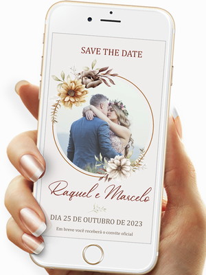 Save the date casamento digital terracota boho