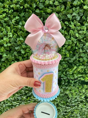 Cofrinho personalizado circo rosa luxo