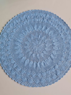 Toalha de croche azu - 41cm