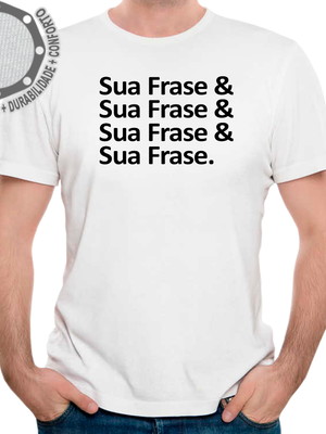 Camiseta sua frase & frases & camisa adulto infantil ah01451
